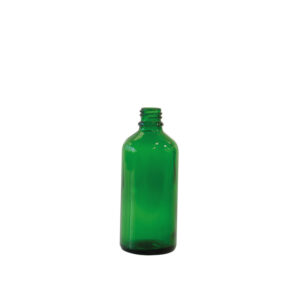 Flacon en verre vert, col étroit DIN-18