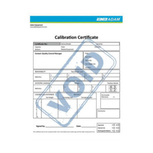 Certificat de calibrage Adam