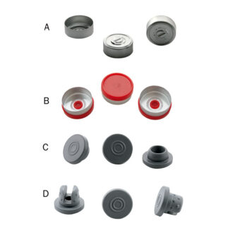 Bouchon et capsule pour flacon avec col à sertir de 20 mm