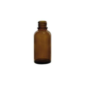 Flacon en verre ambré avec vissant DIN-18