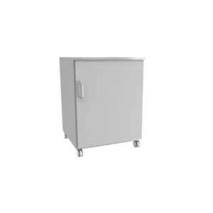 Meuble bas de laboratoire avec porte et roulettes