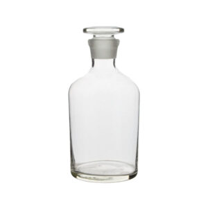 Flacon en verre transparent pour réactif, col étroit, avec bouchon en verre