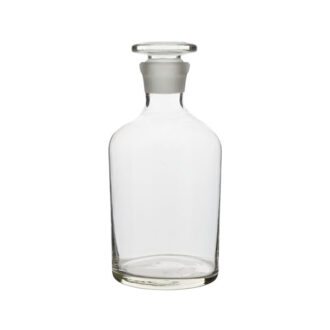 Flacon en verre transparent pour réactif, col étroit, avec bouchon en verre