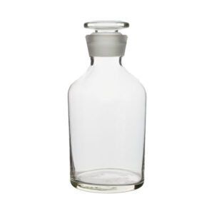 Flacon en verre transparent pour réactif, col large, avec bouchon en verre