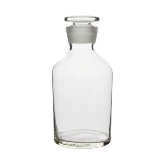 Flacon en verre transparent pour réactif, col large, avec bouchon en verre