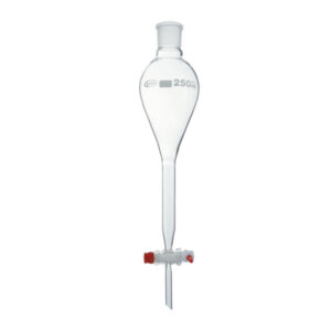 Ampoule à décanter avec clé en PTFE et bouchon en plastique, type Gilson, GLASSCO