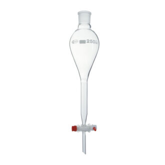 Ampoule à décanter avec clé en PTFE et bouchon en plastique, type Gilson, GLASSCO