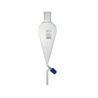 Ampoule à décanter avec robinet en pointeau et bouchon en plastique, GLASSCO
