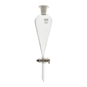Ampoule à décanter avec clé en PTFE et bouchon en plastique