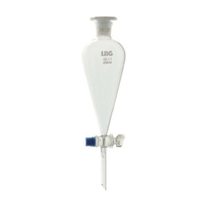 Ampoule à décanter avec clé en verre et bouchon en plastique