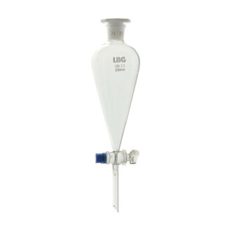 Ampoule à décanter avec clé en verre et bouchon en plastique
