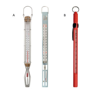 Thermomètre en verre avec étui