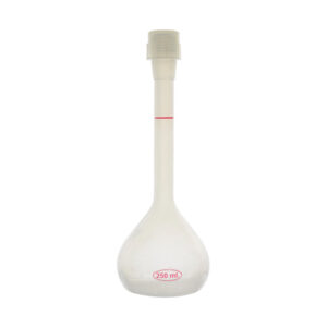 Fiole jaugée en plastique avec bouchon vissant